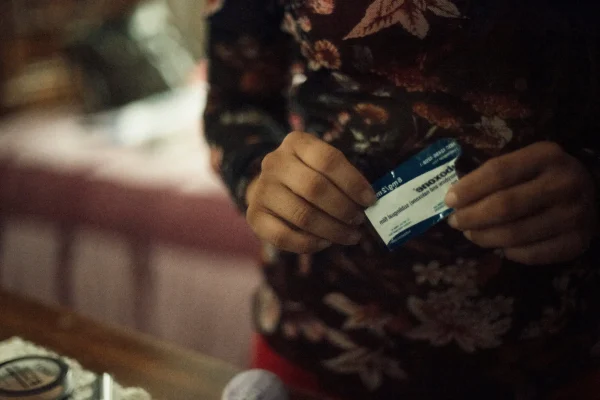 person holding package of buprenorphine